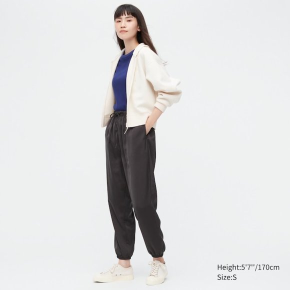 NEW UNIQLO Satin Drape Jogger Pants women's pants size LARGE - Picture 5 of 5